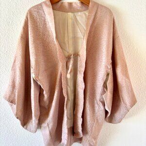 VINTAGE PINK SILK KIMONO